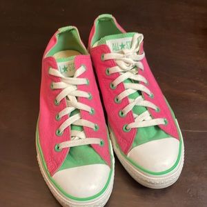 Pink & green Converse